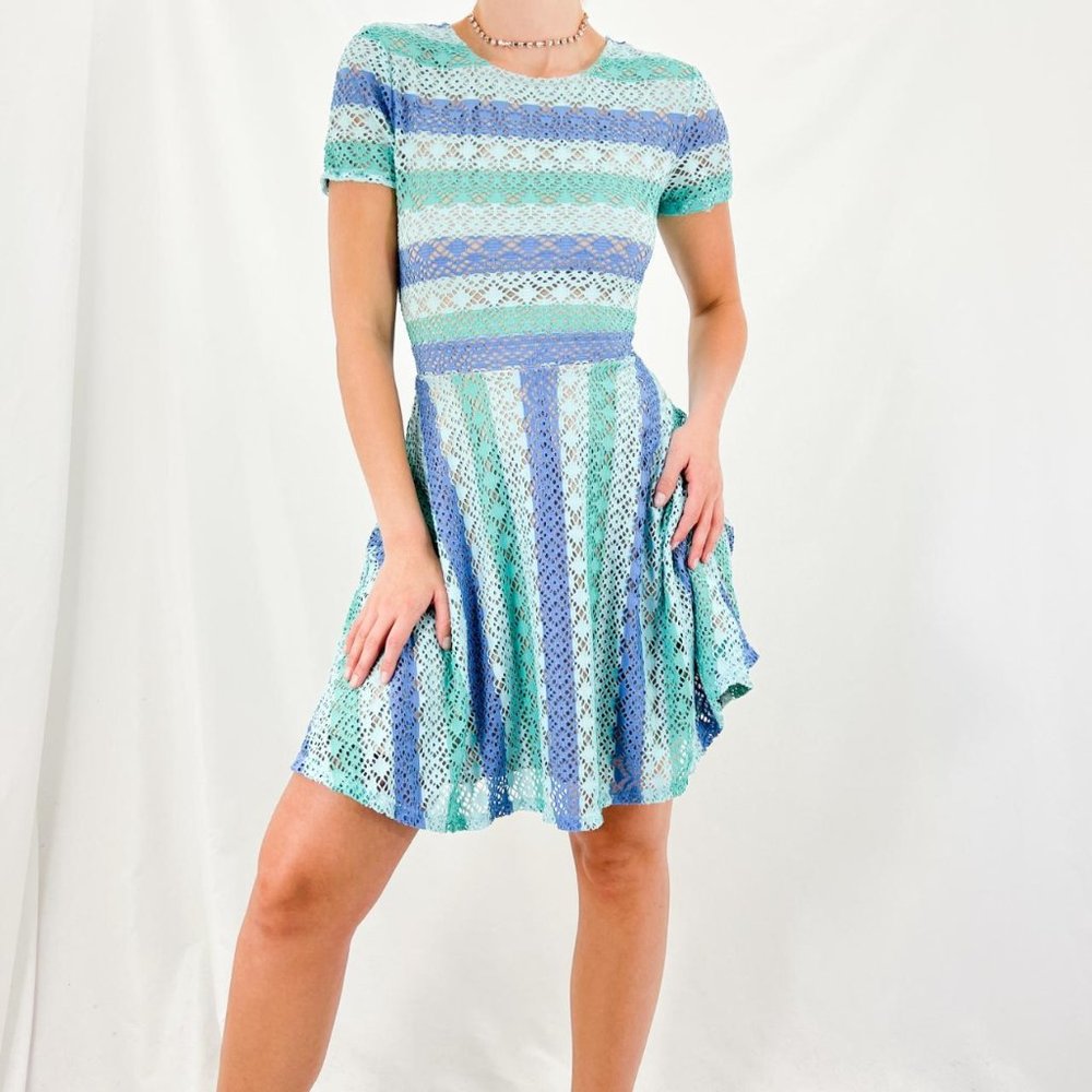 BCBGMaxazria Renley Chevron A-Line Dress